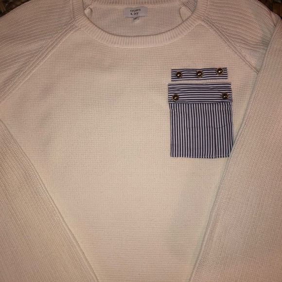 Crown & Ivy Sweater X-Large Cream 24” long 23” chest. New but No tags. - Picture 5 of 6